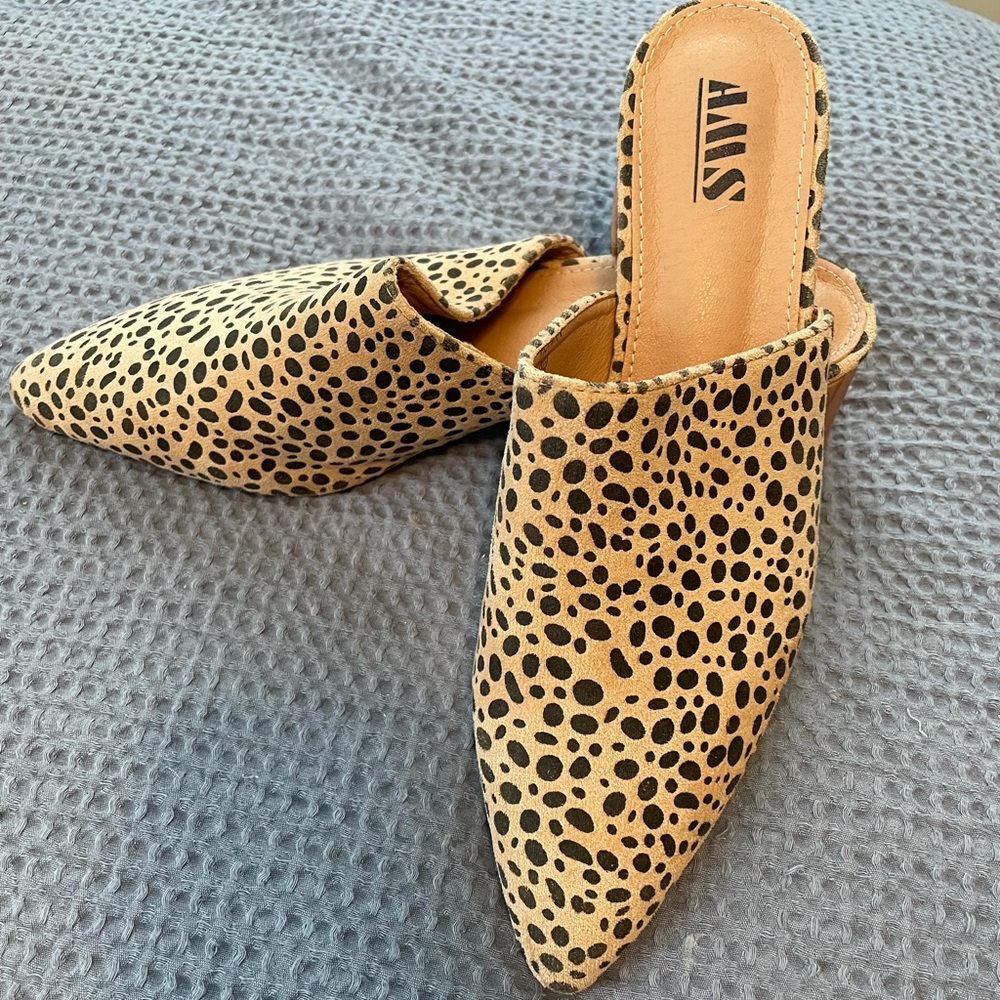 Animal print mules. Size 10